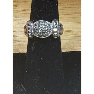 Vintage Sterling Marcasite ring band Preowned size 7.5
